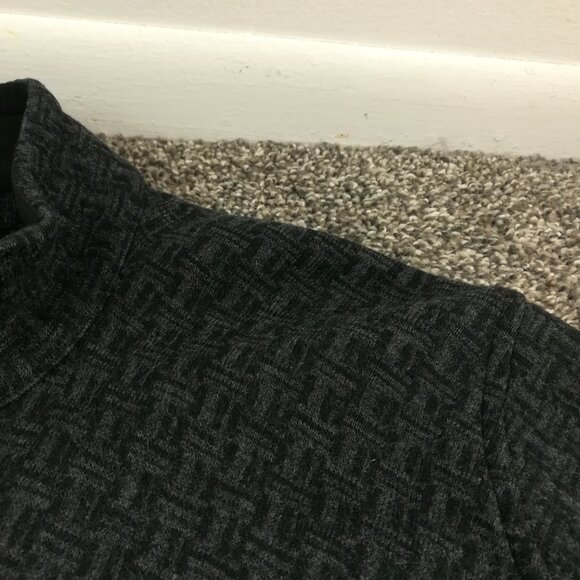 Ibex Jacket Thick Wool Geometric Zig Zag Full Zip Black Gray Mens Large - Picture 3 of 11